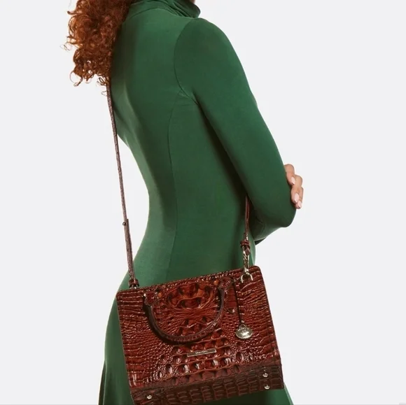 💛🔹️Brahmin 🔹️Cami Sea Jewel Melbourne Leather Satchel Shoulder Bag - Picture 4 of 14